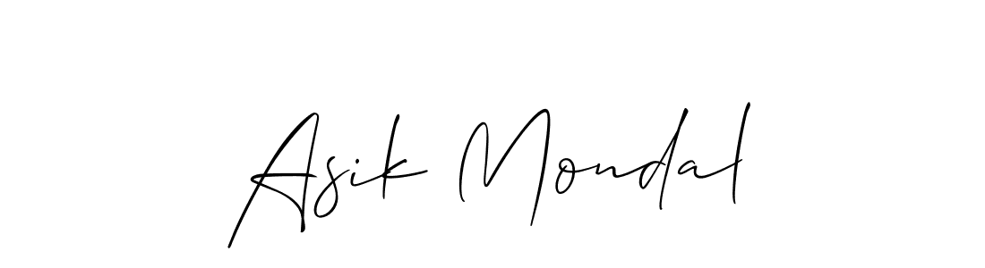 Allison_Script is a professional signature style that is perfect for those who want to add a touch of class to their signature. It is also a great choice for those who want to make their signature more unique. Get Asik Mondal name to fancy signature for free. Asik Mondal signature style 2 images and pictures png