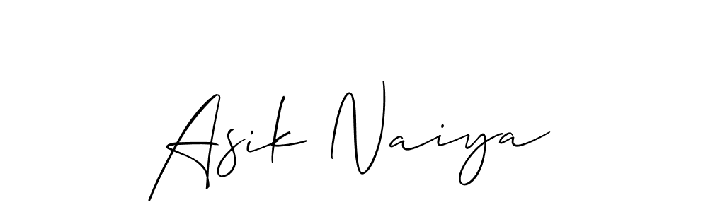 Allison_Script is a professional signature style that is perfect for those who want to add a touch of class to their signature. It is also a great choice for those who want to make their signature more unique. Get Asik Naiya name to fancy signature for free. Asik Naiya signature style 2 images and pictures png