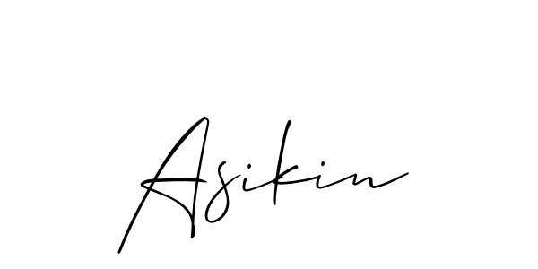 How to make Asikin name signature. Use Allison_Script style for creating short signs online. This is the latest handwritten sign. Asikin signature style 2 images and pictures png