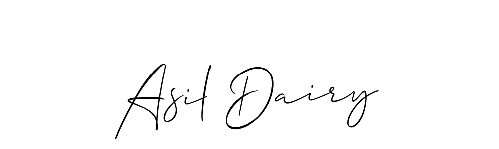 Asil Dairy stylish signature style. Best Handwritten Sign (Allison_Script) for my name. Handwritten Signature Collection Ideas for my name Asil Dairy. Asil Dairy signature style 2 images and pictures png