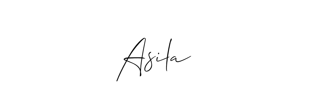 Allison_Script is a professional signature style that is perfect for those who want to add a touch of class to their signature. It is also a great choice for those who want to make their signature more unique. Get Asila❤️ name to fancy signature for free. Asila❤️ signature style 2 images and pictures png