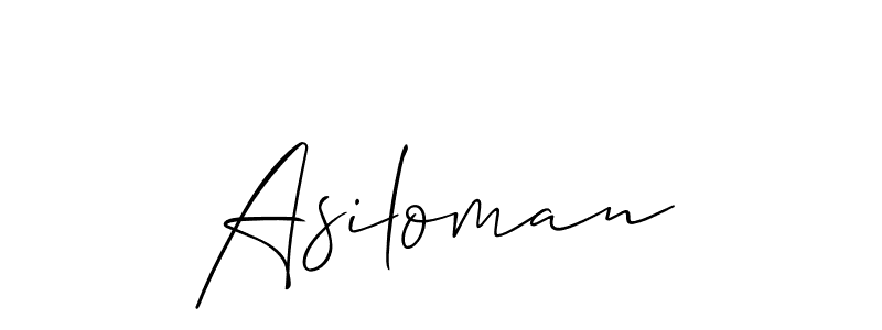 How to make Asiloman signature? Allison_Script is a professional autograph style. Create handwritten signature for Asiloman name. Asiloman signature style 2 images and pictures png