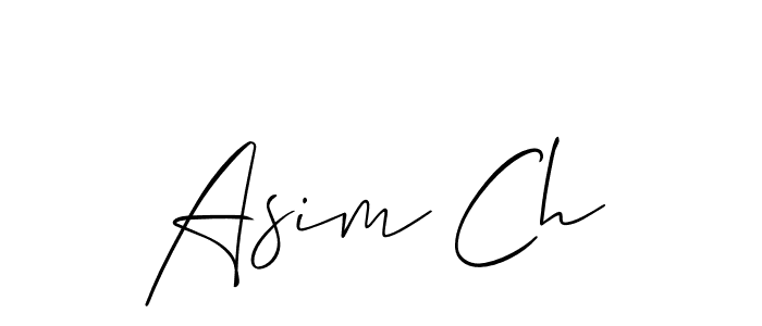 Create a beautiful signature design for name Asim Ch. With this signature (Allison_Script) fonts, you can make a handwritten signature for free. Asim Ch signature style 2 images and pictures png