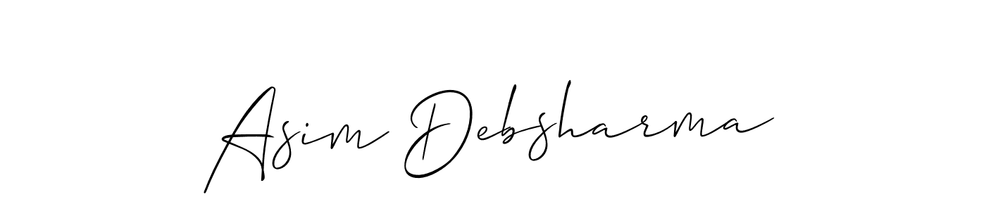 It looks lik you need a new signature style for name Asim Debsharma. Design unique handwritten (Allison_Script) signature with our free signature maker in just a few clicks. Asim Debsharma signature style 2 images and pictures png