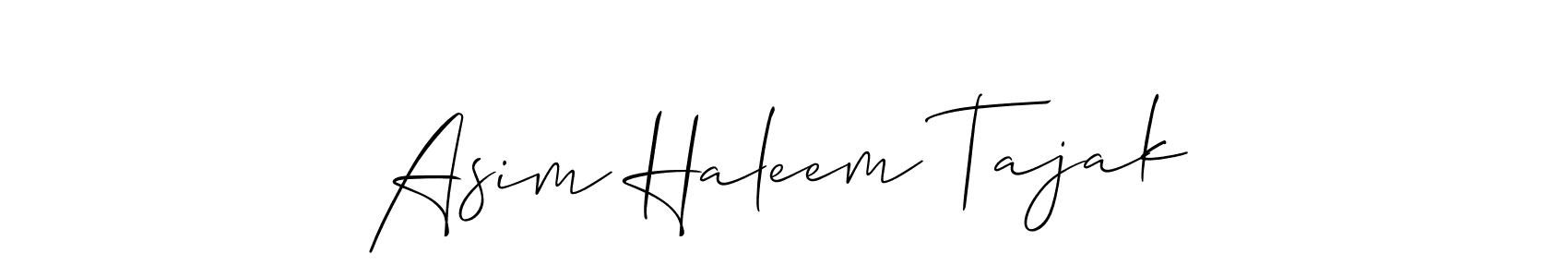 You should practise on your own different ways (Allison_Script) to write your name (Asim Haleem Tajak) in signature. don't let someone else do it for you. Asim Haleem Tajak signature style 2 images and pictures png