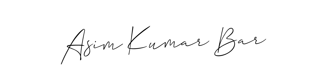 You should practise on your own different ways (Allison_Script) to write your name (Asim Kumar Bar) in signature. don't let someone else do it for you. Asim Kumar Bar signature style 2 images and pictures png