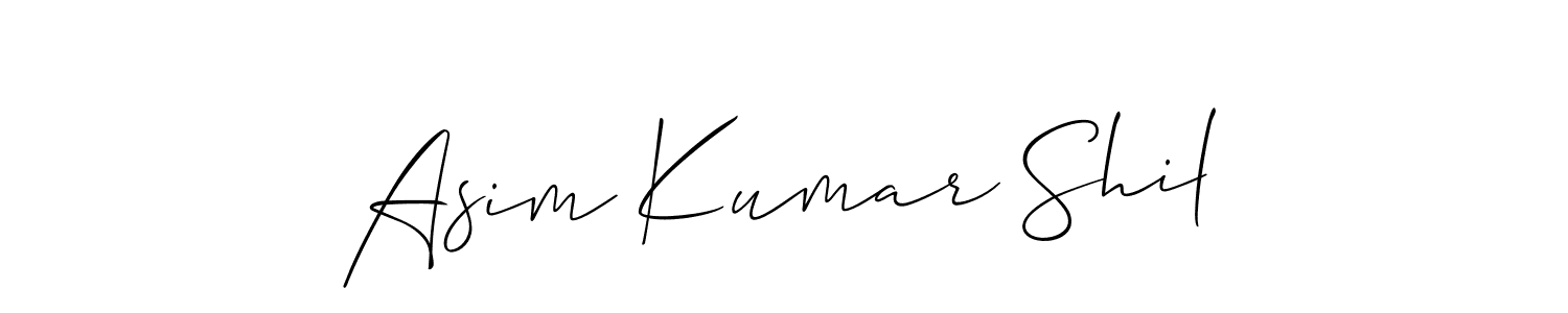 How to make Asim Kumar Shil name signature. Use Allison_Script style for creating short signs online. This is the latest handwritten sign. Asim Kumar Shil signature style 2 images and pictures png