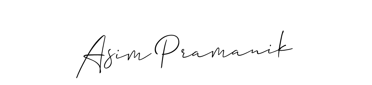 You should practise on your own different ways (Allison_Script) to write your name (Asim Pramanik) in signature. don't let someone else do it for you. Asim Pramanik signature style 2 images and pictures png