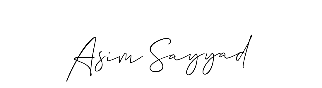 Design your own signature with our free online signature maker. With this signature software, you can create a handwritten (Allison_Script) signature for name Asim Sayyad. Asim Sayyad signature style 2 images and pictures png