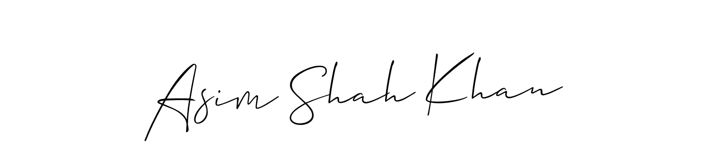 You should practise on your own different ways (Allison_Script) to write your name (Asim Shah Khan) in signature. don't let someone else do it for you. Asim Shah Khan signature style 2 images and pictures png