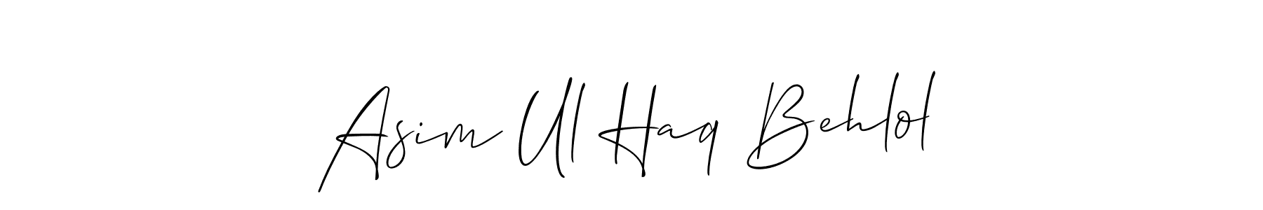 It looks lik you need a new signature style for name Asim Ul Haq Behlol. Design unique handwritten (Allison_Script) signature with our free signature maker in just a few clicks. Asim Ul Haq Behlol signature style 2 images and pictures png