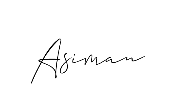 Allison_Script is a professional signature style that is perfect for those who want to add a touch of class to their signature. It is also a great choice for those who want to make their signature more unique. Get Asiman name to fancy signature for free. Asiman signature style 2 images and pictures png