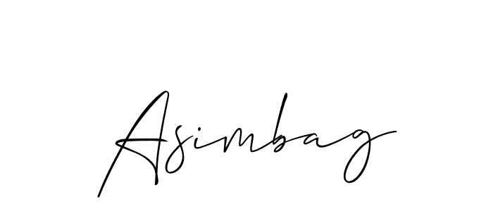 Also You can easily find your signature by using the search form. We will create Asimbag name handwritten signature images for you free of cost using Allison_Script sign style. Asimbag signature style 2 images and pictures png