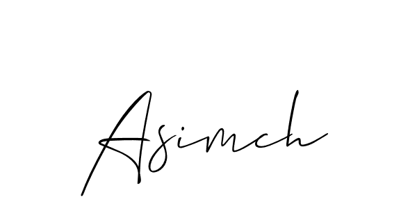 The best way (Allison_Script) to make a short signature is to pick only two or three words in your name. The name Asimch include a total of six letters. For converting this name. Asimch signature style 2 images and pictures png