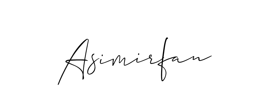 How to make Asimirfan name signature. Use Allison_Script style for creating short signs online. This is the latest handwritten sign. Asimirfan signature style 2 images and pictures png
