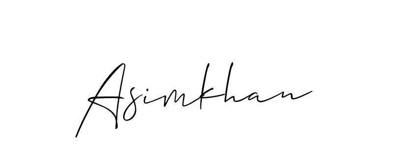 Design your own signature with our free online signature maker. With this signature software, you can create a handwritten (Allison_Script) signature for name Asimkhan. Asimkhan signature style 2 images and pictures png