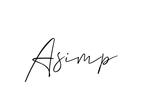 Make a short Asimp signature style. Manage your documents anywhere anytime using Allison_Script. Create and add eSignatures, submit forms, share and send files easily. Asimp signature style 2 images and pictures png