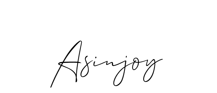 You should practise on your own different ways (Allison_Script) to write your name (Asinjoy) in signature. don't let someone else do it for you. Asinjoy signature style 2 images and pictures png