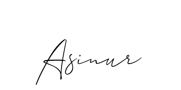 Make a beautiful signature design for name Asinur. With this signature (Allison_Script) style, you can create a handwritten signature for free. Asinur signature style 2 images and pictures png