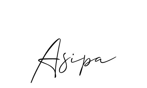 Make a beautiful signature design for name Asipa. With this signature (Allison_Script) style, you can create a handwritten signature for free. Asipa signature style 2 images and pictures png
