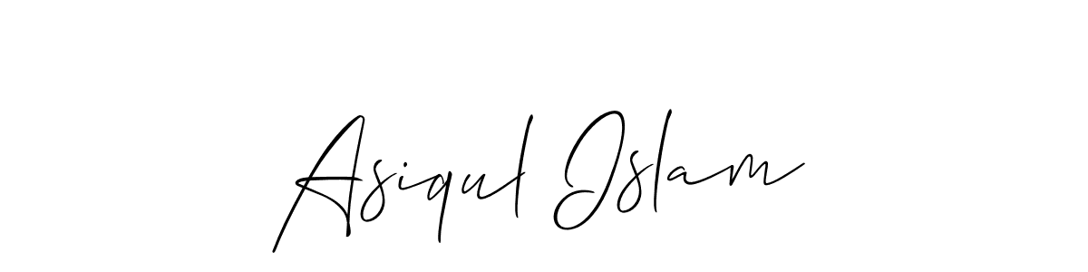 if you are searching for the best signature style for your name Asiqul Islam. so please give up your signature search. here we have designed multiple signature styles  using Allison_Script. Asiqul Islam signature style 2 images and pictures png