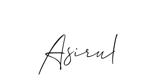 Also we have Asirul name is the best signature style. Create professional handwritten signature collection using Allison_Script autograph style. Asirul signature style 2 images and pictures png