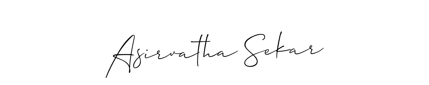 Allison_Script is a professional signature style that is perfect for those who want to add a touch of class to their signature. It is also a great choice for those who want to make their signature more unique. Get Asirvatha Sekar name to fancy signature for free. Asirvatha Sekar signature style 2 images and pictures png