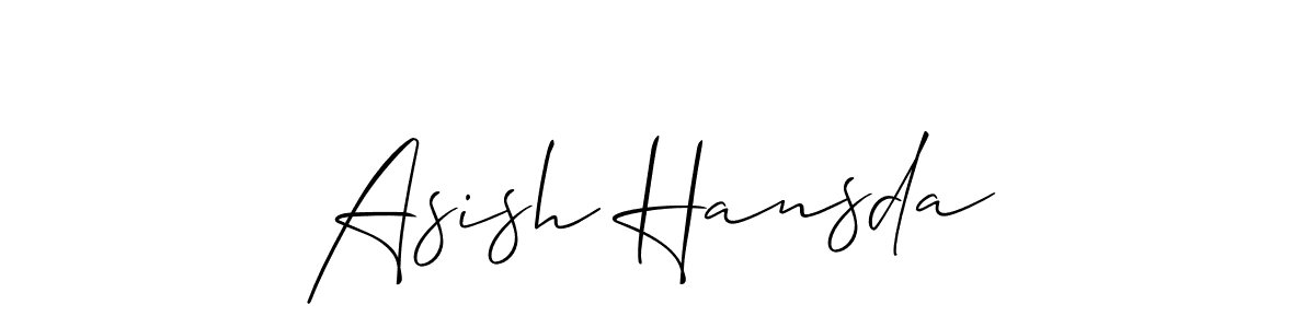 Design your own signature with our free online signature maker. With this signature software, you can create a handwritten (Allison_Script) signature for name Asish Hansda. Asish Hansda signature style 2 images and pictures png