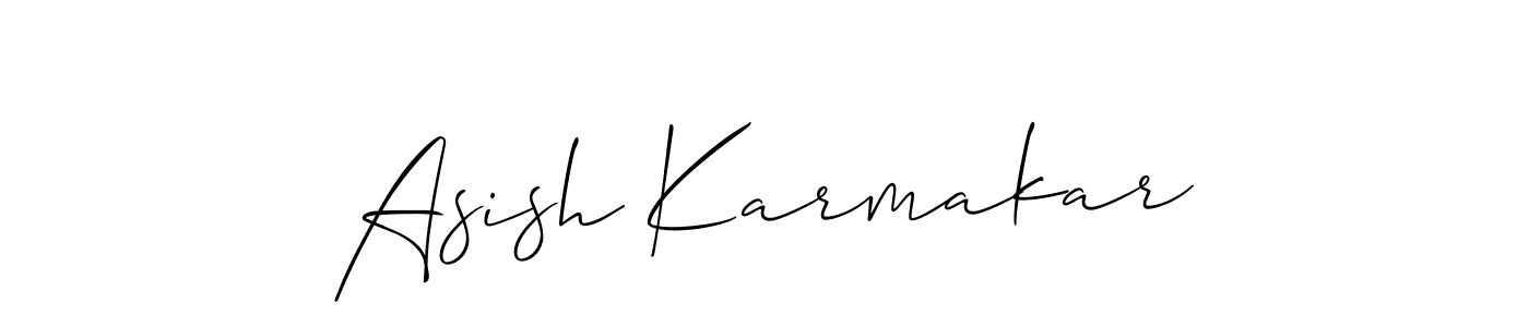 The best way (Allison_Script) to make a short signature is to pick only two or three words in your name. The name Asish Karmakar include a total of six letters. For converting this name. Asish Karmakar signature style 2 images and pictures png