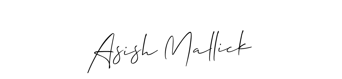 if you are searching for the best signature style for your name Asish Mallick. so please give up your signature search. here we have designed multiple signature styles  using Allison_Script. Asish Mallick signature style 2 images and pictures png