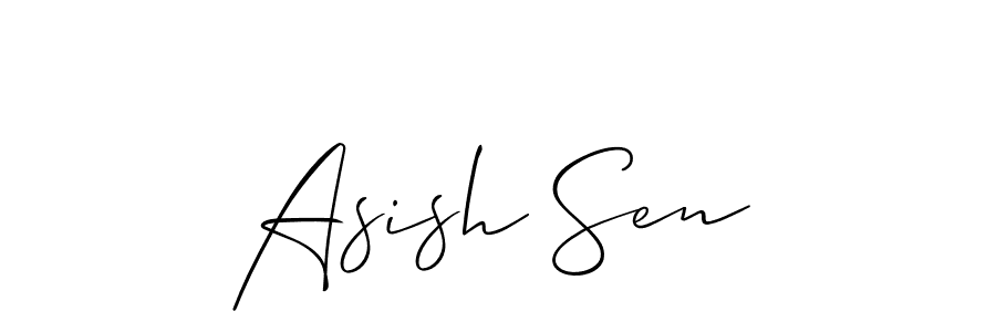 Make a beautiful signature design for name Asish Sen. With this signature (Allison_Script) style, you can create a handwritten signature for free. Asish Sen signature style 2 images and pictures png