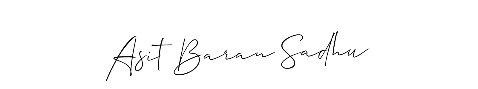 The best way (Allison_Script) to make a short signature is to pick only two or three words in your name. The name Asit Baran Sadhu include a total of six letters. For converting this name. Asit Baran Sadhu signature style 2 images and pictures png