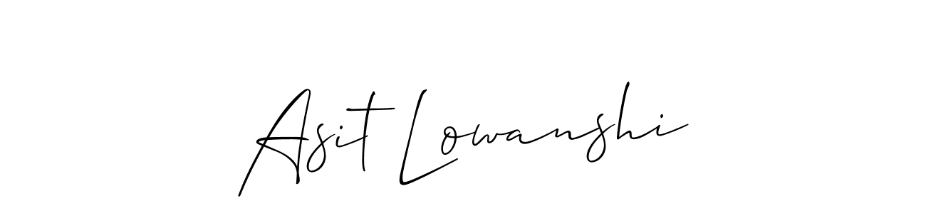 You should practise on your own different ways (Allison_Script) to write your name (Asit Lowanshi) in signature. don't let someone else do it for you. Asit Lowanshi signature style 2 images and pictures png