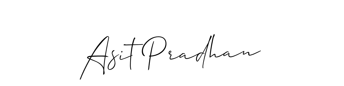 Also You can easily find your signature by using the search form. We will create Asit Pradhan name handwritten signature images for you free of cost using Allison_Script sign style. Asit Pradhan signature style 2 images and pictures png