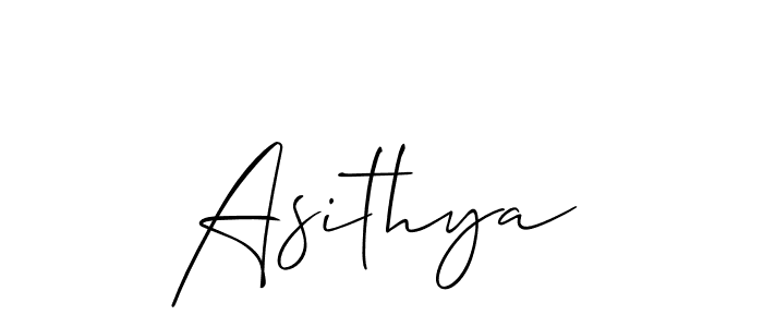 Design your own signature with our free online signature maker. With this signature software, you can create a handwritten (Allison_Script) signature for name Asithya. Asithya signature style 2 images and pictures png