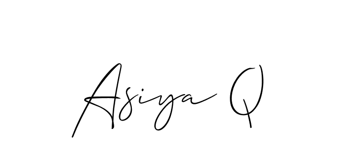 Make a beautiful signature design for name Asiya Q. With this signature (Allison_Script) style, you can create a handwritten signature for free. Asiya Q signature style 2 images and pictures png