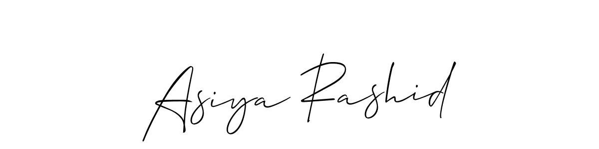 Also we have Asiya Rashid name is the best signature style. Create professional handwritten signature collection using Allison_Script autograph style. Asiya Rashid signature style 2 images and pictures png