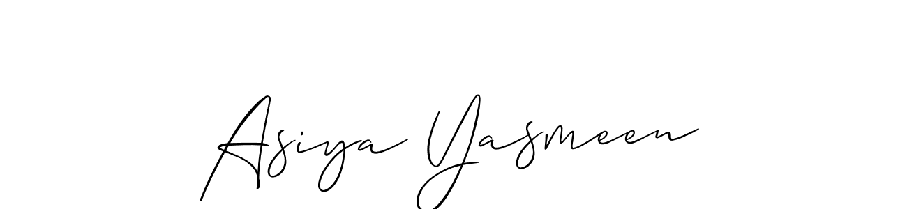 Design your own signature with our free online signature maker. With this signature software, you can create a handwritten (Allison_Script) signature for name Asiya Yasmeen. Asiya Yasmeen signature style 2 images and pictures png