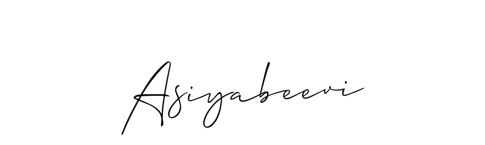 Make a beautiful signature design for name Asiyabeevi. With this signature (Allison_Script) style, you can create a handwritten signature for free. Asiyabeevi signature style 2 images and pictures png