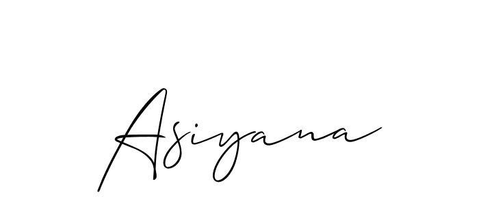You should practise on your own different ways (Allison_Script) to write your name (Asiyana) in signature. don't let someone else do it for you. Asiyana signature style 2 images and pictures png