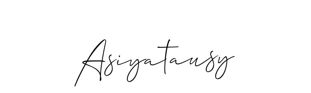 Make a short Asiyatausy signature style. Manage your documents anywhere anytime using Allison_Script. Create and add eSignatures, submit forms, share and send files easily. Asiyatausy signature style 2 images and pictures png