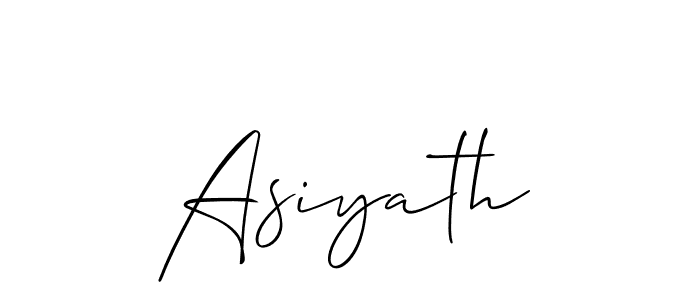 The best way (Allison_Script) to make a short signature is to pick only two or three words in your name. The name Asiyath include a total of six letters. For converting this name. Asiyath signature style 2 images and pictures png