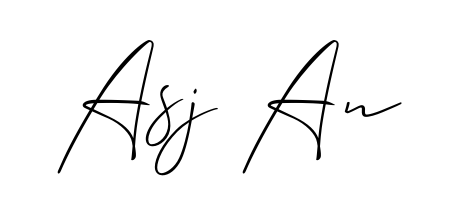 The Allison_Script typeface gives name Asj An a refined look. Suitable for certificates, diplomas, and official verification. Asj An signature style 2 images and pictures png