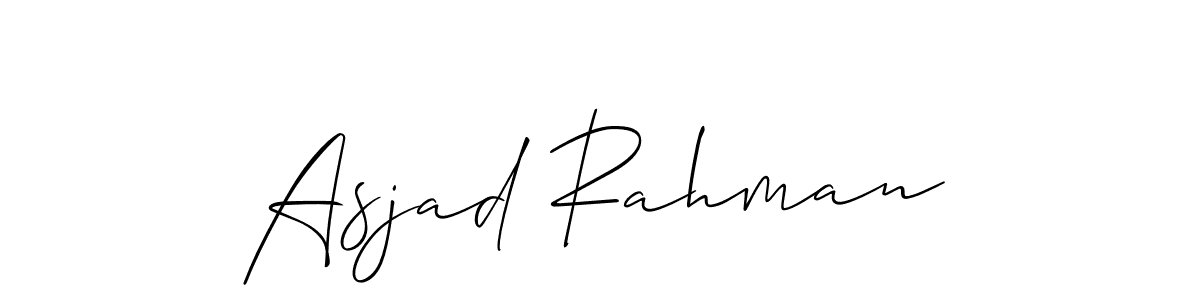 Use a signature maker to create a handwritten signature online. With this signature software, you can design (Allison_Script) your own signature for name Asjad Rahman. Asjad Rahman signature style 2 images and pictures png