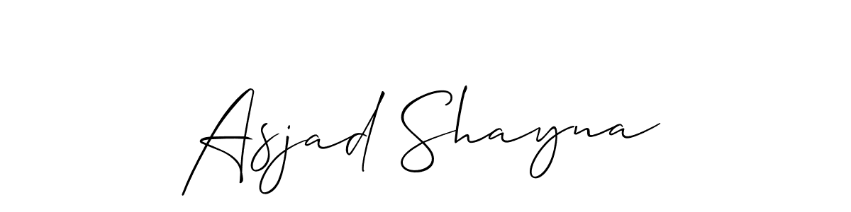 Create a beautiful signature design for name Asjad Shayna. With this signature (Allison_Script) fonts, you can make a handwritten signature for free. Asjad Shayna signature style 2 images and pictures png