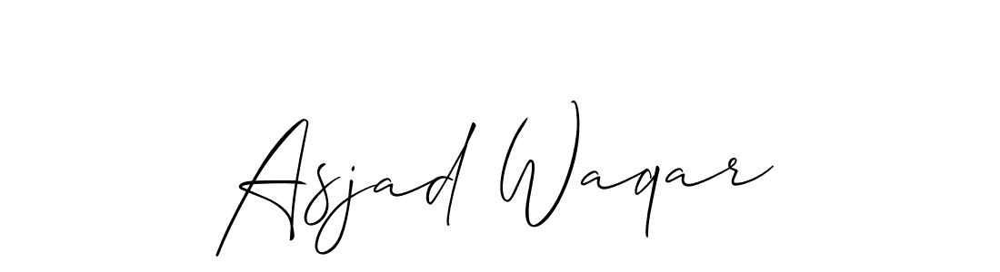 if you are searching for the best signature style for your name Asjad Waqar. so please give up your signature search. here we have designed multiple signature styles  using Allison_Script. Asjad Waqar signature style 2 images and pictures png