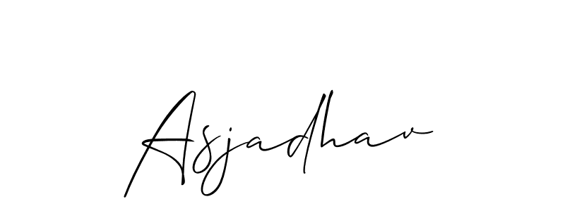 Similarly Allison_Script is the best handwritten signature design. Signature creator online .You can use it as an online autograph creator for name Asjadhav. Asjadhav signature style 2 images and pictures png