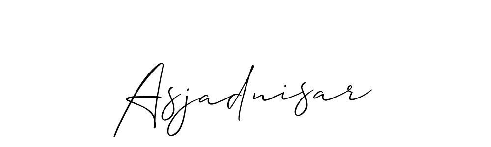 Create a beautiful signature design for name Asjadnisar. With this signature (Allison_Script) fonts, you can make a handwritten signature for free. Asjadnisar signature style 2 images and pictures png