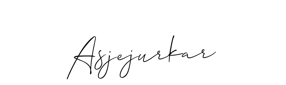 Use a signature maker to create a handwritten signature online. With this signature software, you can design (Allison_Script) your own signature for name Asjejurkar. Asjejurkar signature style 2 images and pictures png