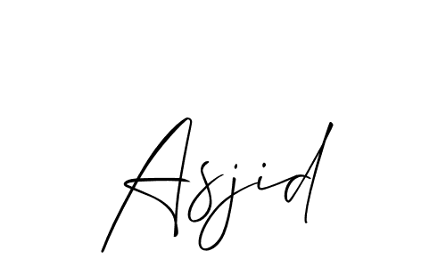 It looks lik you need a new signature style for name Asjid. Design unique handwritten (Allison_Script) signature with our free signature maker in just a few clicks. Asjid signature style 2 images and pictures png